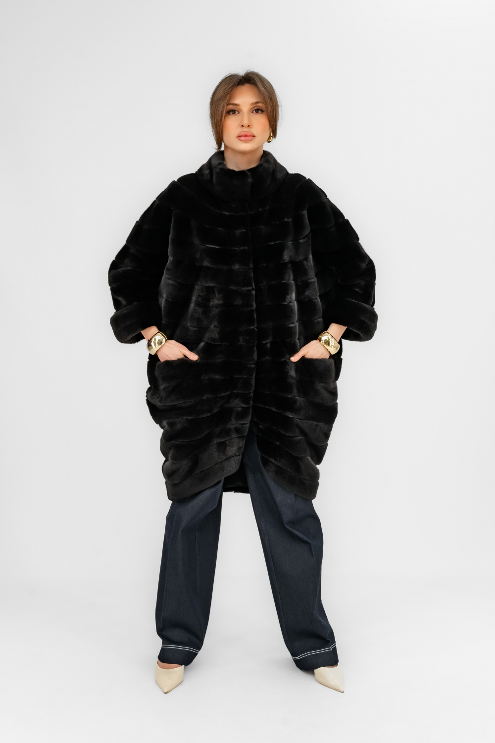 Черная норковая шуба Avanti