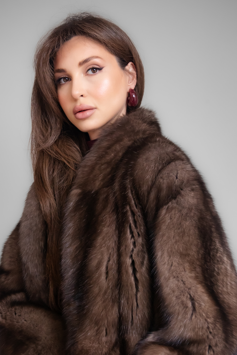 Коричневая соболиная шуба Manzari